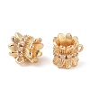 Brass Pave Clear Cubic Zirconia Beads KK-N256-08G-G-2