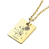 Birthday Flower 304 Stainless Steel Pendant Nacklaces For Women STAS-S124-03G-01-1