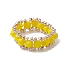 Faceted Rondelle Glass Beaded Stretch Rings for Women RJEW-JR00824-5