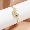 Brass Micro Pave Cubic Zirconia Link Bracelets BJEW-H202-03G-3