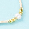 Synthetic Turquoise & Natural Pearl Beaded Necklace NJEW-M201-02A-3