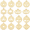   32Pcs 8 Styles Brass Pendants KK-PH0005-77-1
