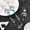 Wire Wrapped Bullet Glas Pendant Decoration HJEW-JM03122-02-1