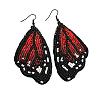 Bohemian Style Green Butterfly Wing Glass Bead Handmade Dangle Earrings TT3969-2