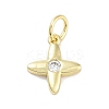 Cross Charms Rack Plating Brass Cubic Zirconia KK-M293-20G-01-1