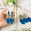 2 Pairs 2 Styles Feather Dangle Earrings EJEW-TA0001-48A-5