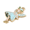 Golden Plated Alloy Eanaml Pendants PALLOY-S184-04G-B-2