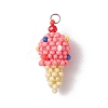 3Pcs 3 Colors Glass Seed Beaded Ice Cream Pendants PALLOY-MZ00550-2