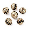 Golden Plated Alloy Enamel European Beads FIND-E046-10G-01-1