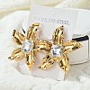 304 Stainless Steel with Cubic Zirconia Stud Earrings EJEW-Z084-12G-1