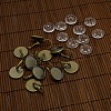 Clear Domed Glass Cabochon Cover and Brass Leverback Earring Settings for DIY DIY-X0160-AB-NR-1