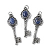 Key Brass Natural Sodalite Big Pendants KK-D361-01AS-25-1