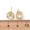 Brass Micro Pave Clear Cubic Zirconia Stud Earrings EJEW-C174-02H-G-5
