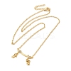 Brass Micro Pave Clear Cubic Zirconia Girls and boys Pendant Necklaces for Valentine's Day NJEW-K381-01C-G-2
