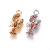 Brass Micro Pave Cubic Zirconia Pendants ZIRC-L075-25-1