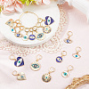 16Pcs 8 Styles Evil Eye Alloy Enamel Pendant Locking Stitch Markers HJEW-SC00179-3
