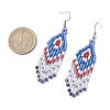 Natural Lapis Lazuli Rhombus Dangle Earrings EJEW-MZ00567-01-4