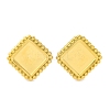 Ion Plating(IP) 304 Stainless Steel Square Stud Earrings EJEW-D281-07G-1