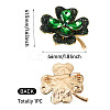 1Pc Clover Alloy Rhinestone Lapel Pins for Backpack Clothes JEWB-TADJ0001-07-3