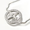 Rack Plating Brass Micro Pave Clear Cubic Zirconia Box Chain Ring with Star Link Slider Bracelets BJEW-H614-07P-2