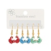 Ocean Series 304 Stainless Steel Enamel Dangle Earrings EJEW-K017-01F-G-4