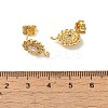 Rack Plating Brass Oval Stud Earrings Findings EJEW-H004-06G-3