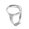 Adjustable 925 Sterling Silver Open Bezel Ring Settings STER-K179-17P-1