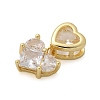 Heart Brass Micro Pave Cubic Zirconia Pendants KK-M319-13G-2