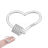 1Pc 925 Sterling Silver Screw Carabiner Lock Charms STER-NB0001-20A-P-1
