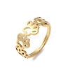 Ion Plating(IP) 201 Stainless Steel Hollow Out Dog Paw Prints Adjustable Ring for Women X-RJEW-K238-10G-5
