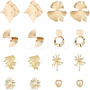 8 Pairs 8 Style Alloy Stud Earrings with Plastic Imitation Pearl Beaded EJEW-AN0003-64-1