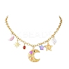 304 Stainless Steel with Plastic Bib Necklaces for Women NJEW-K300-04G-2