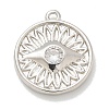 Rack Plating Brass Micro Pave Cubic Zirconia Pendants KK-L224-062P-01-1