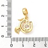 Rack Plating Brass Pave Clear Cubic Zirconia European Dangle Charms KK-K349-18G-3