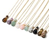 Openable Faceted Natural & Synthetic Mixed Stone Perfume Bottle Pendant Necklaces for Women NJEW-F296-02G-1