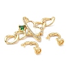 Brass Natural Shell Fold Over Clasps KK-U059-30G-2