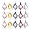 50Pcs 5 Colors 430 Stainless Steel Filigree Pendants STAS-PJ0001-15-2