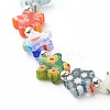 Handmade Millefiori Lampwork Beads Stretch Bracelet for Teen Girl Women BJEW-JB06847-02-4
