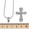 304 Stainless Steel Cross Pendant Pet Urn Ashes Necklaces LS-NJEW-S455-02P-6