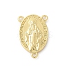 Brass Virgin Miraculous Medal Oval Chandelier Component Links KK-P294-03G-1