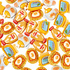 50Pcs 10 Styles Afternoon Tea Theme Opaque Resin Cabochonss RESI-TA0004-92-4