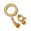 Ring Brass Micro Pave Clear Cubic Zirconia Fold Over Clasps KK-Z121-22G-02-2