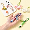 Silicone & Faux Suede Tassel Pendant Decoration HJEW-YW00100-01-5