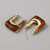 Acrylic Rectangle Hoop Earrings EJEW-WH0012-039C-2