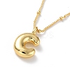 Initial Letter Brass Pendant Necklace NJEW-A015-21G-C-1