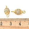 Brass Micro Pave Cubic Zirconia Connector Charms KK-U056-25G-3