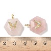 Natural Rose Quartz Faceted Pendants G-P585-01G-09-3