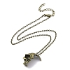 Retro Alloy Broken Half Skull Pendant Necklace for Men Women LS-NJEW-B085-04B-2