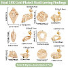 12Pcs 6 Style Brass Stud Earring Findings KK-BBC0007-01-2