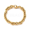 304 Stainless Steel Cable Chain Bracelets for Women LS-BJEW-Q050-01B-G-1